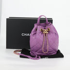 Purple Leather Chanel Backpack