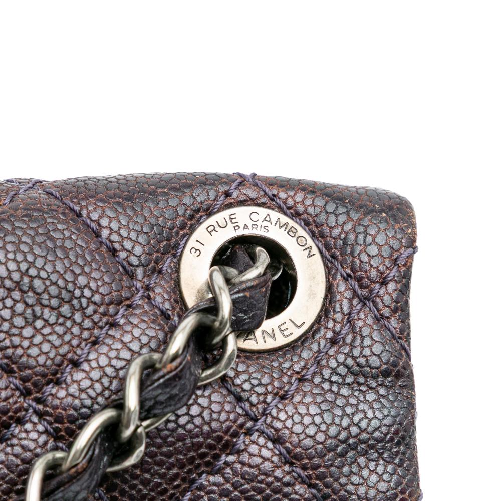 Purple Leather Chanel Flap Bag