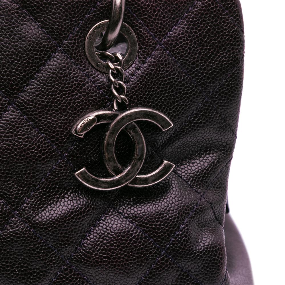 Purple Leather Chanel Tote