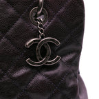 Purple Leather Chanel Tote