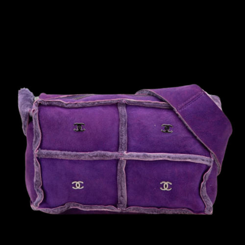 Purple Suede Chanel Shoulder Bag