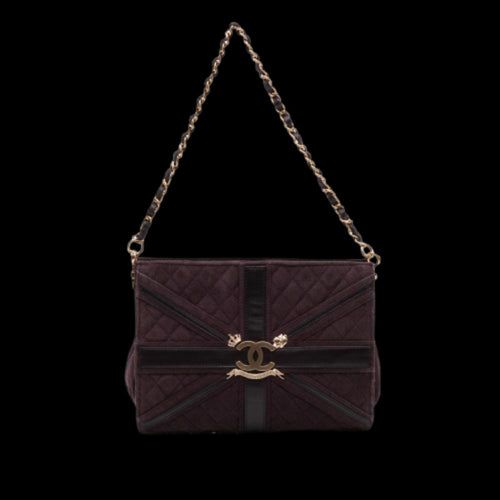 Purple Suede Chanel Clutch