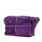 Purple Suede Chanel Shoulder Bag
