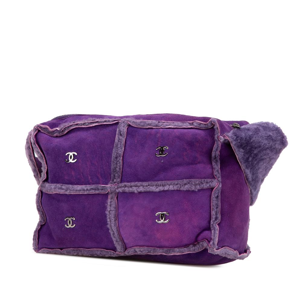 Purple Suede Chanel Shoulder Bag