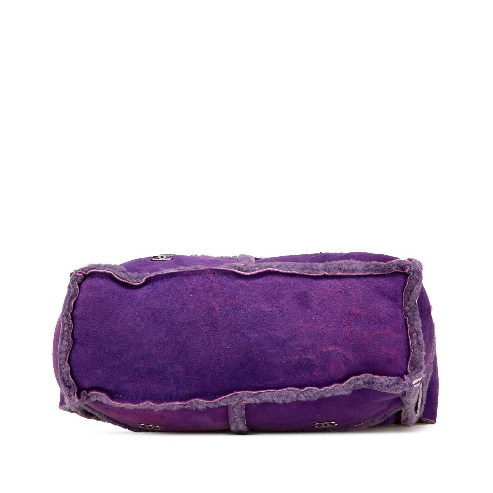 Purple Suede Chanel Shoulder Bag