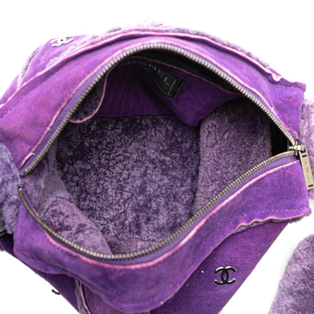 Purple Suede Chanel Shoulder Bag