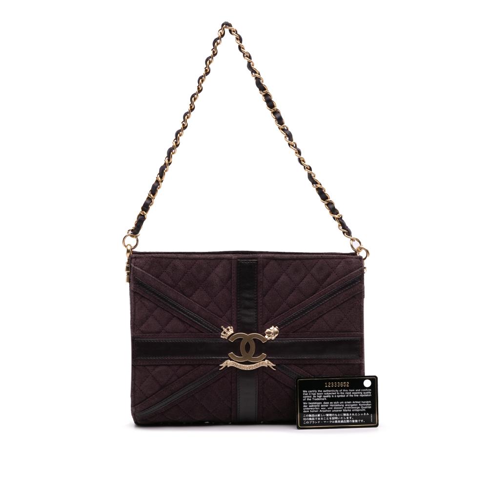 Purple Suede Chanel Clutch