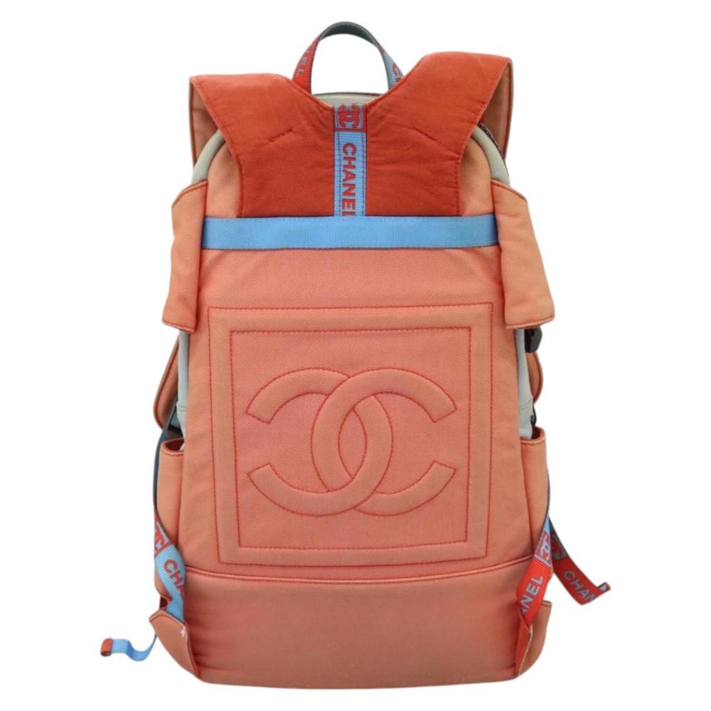 Red Canvas Chanel Backpack