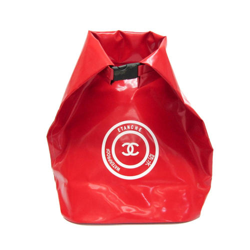 Red Fabric Chanel Backpack