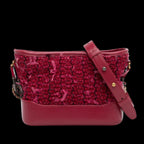 Red Fabric Chanel Crossbody Bag