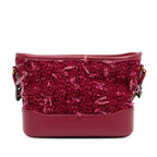 Red Fabric Chanel Crossbody Bag