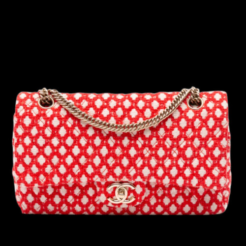 Red Fabric Chanel Flap Bag