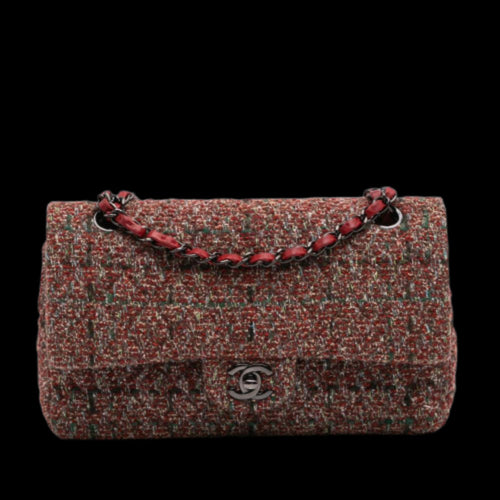 Red Fabric Chanel Flap Bag