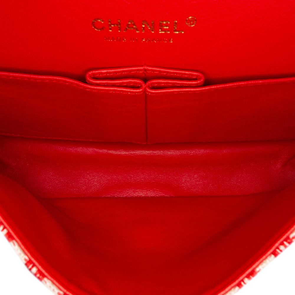 Red Fabric Chanel Flap Bag