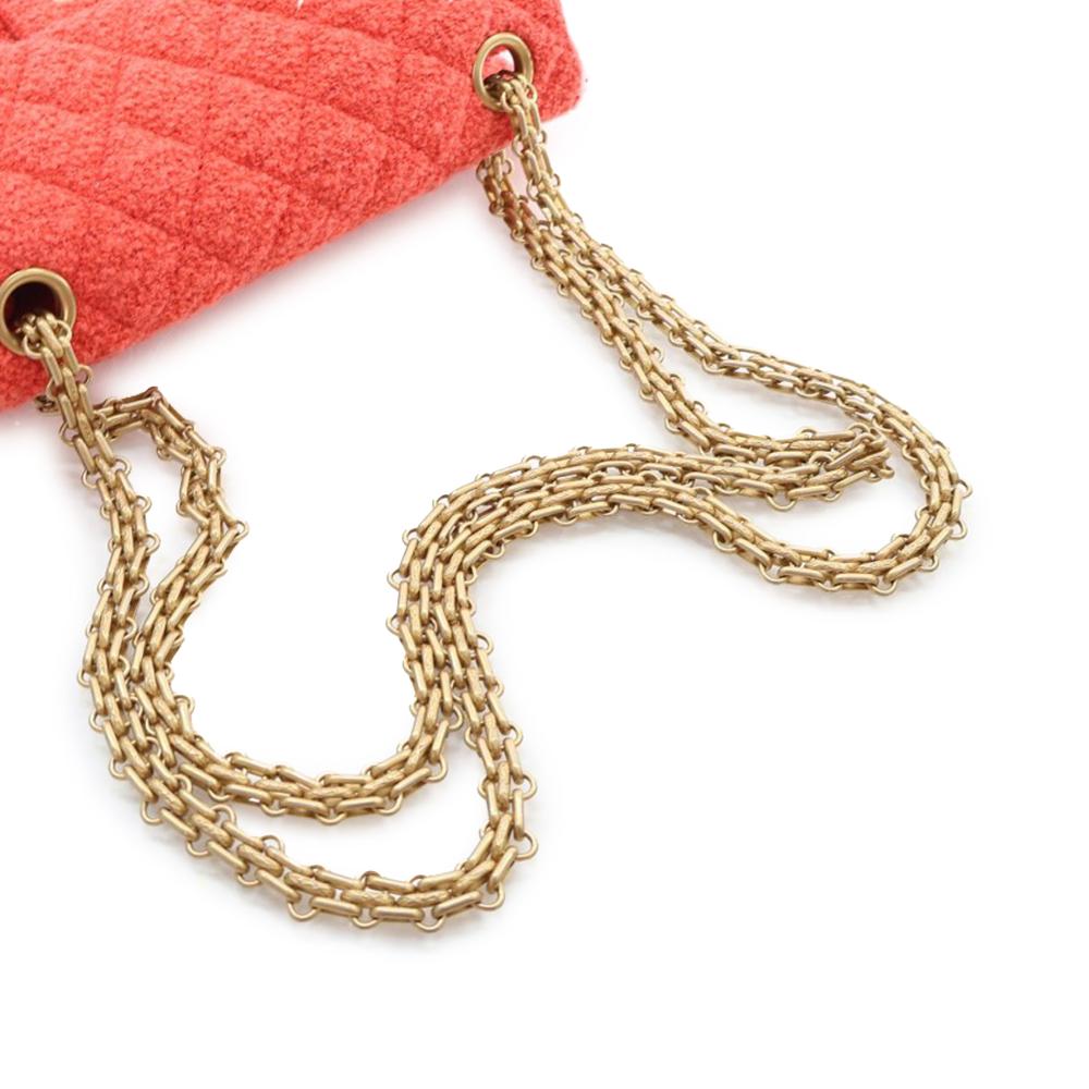Red Fabric Chanel Flap Bag