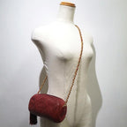 Red Fabric Chanel Shoulder Bag