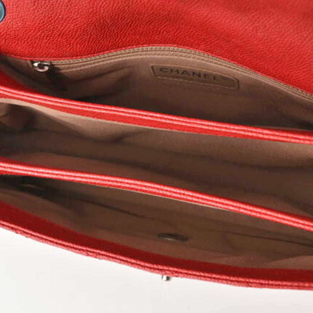 Red Fabric Chanel Shoulder Bag