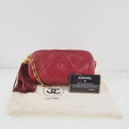 Red Fabric Chanel Shoulder Bag