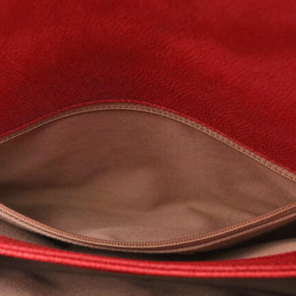 Red Fabric Chanel Shoulder Bag