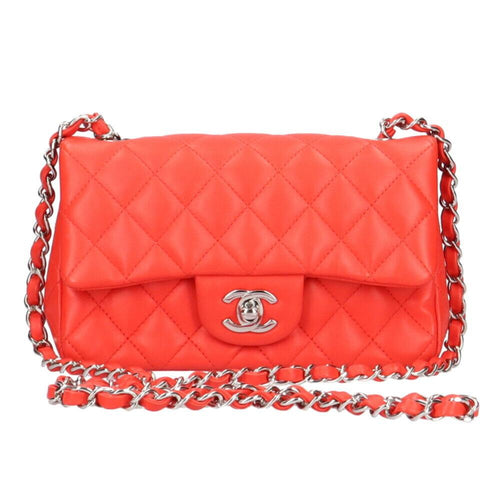 Red Fabric Chanel Shoulder Bag