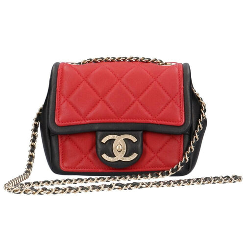 Red Fabric Chanel Shoulder Bag