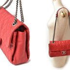 Red Fabric Chanel Shoulder Bag