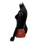 Red Fabric Chanel Shoulder Bag