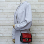 Red Fabric Chanel Shoulder Bag