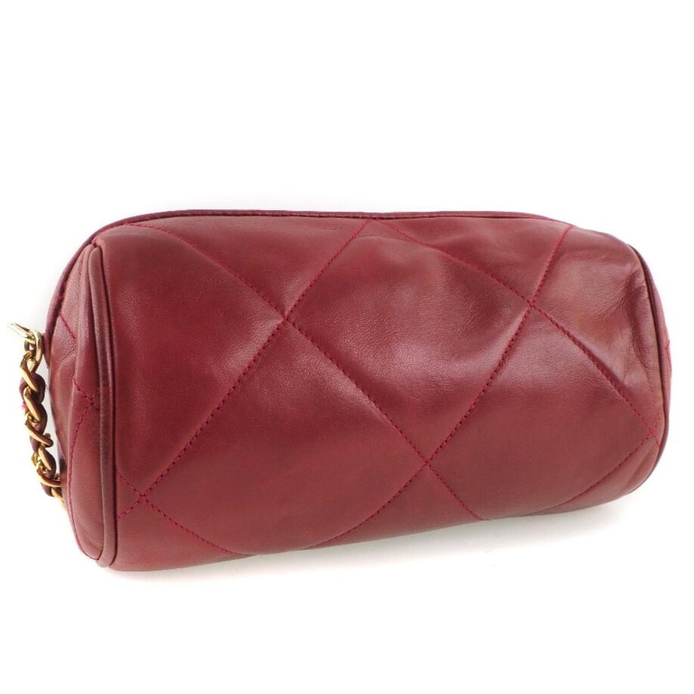 Red Fabric Chanel Shoulder Bag