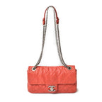 Red Fabric Chanel Shoulder Bag