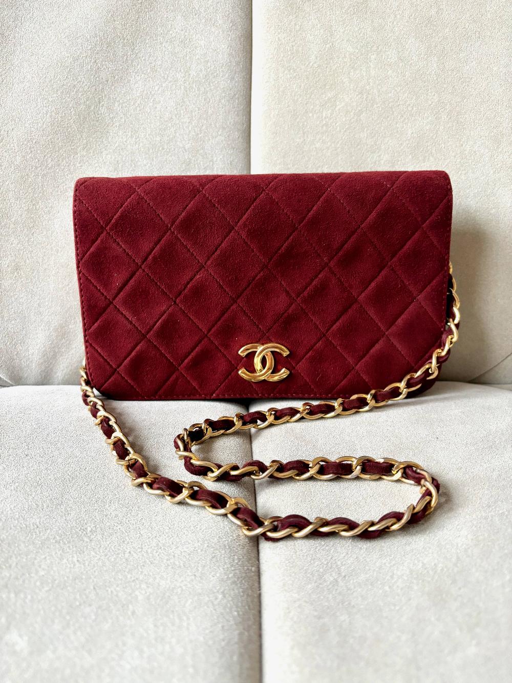 Red Fabric Chanel Shoulder Bag