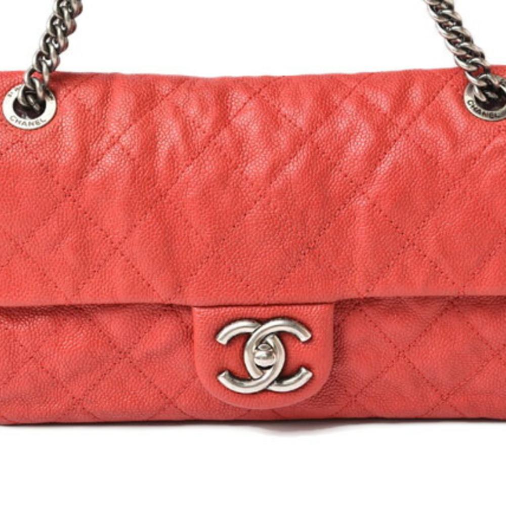 Red Fabric Chanel Shoulder Bag