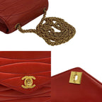 Red Fabric Chanel Shoulder Bag