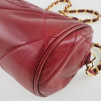 Red Fabric Chanel Shoulder Bag