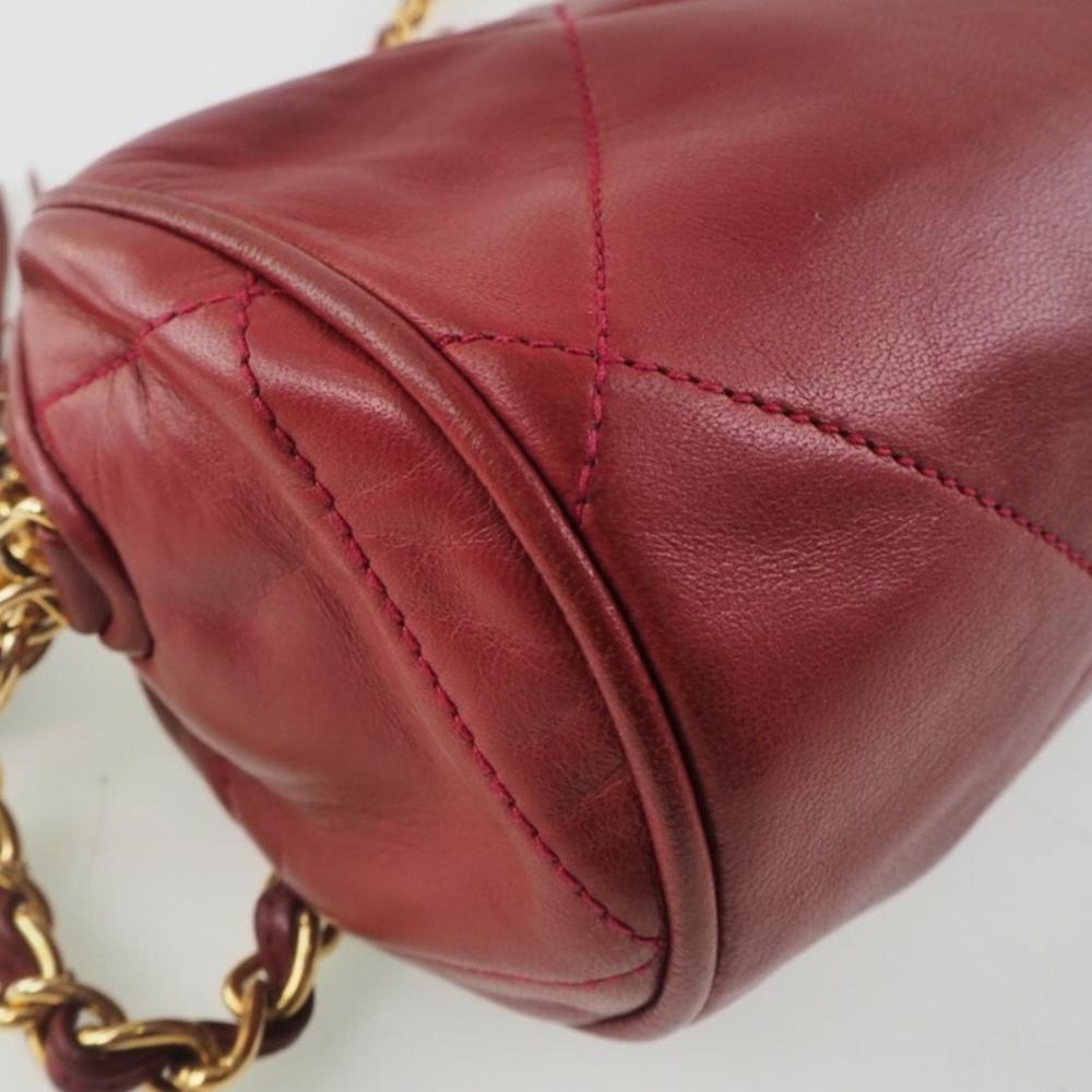 Red Fabric Chanel Shoulder Bag
