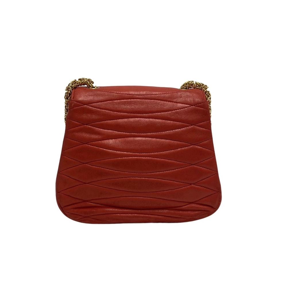 Red Fabric Chanel Shoulder Bag