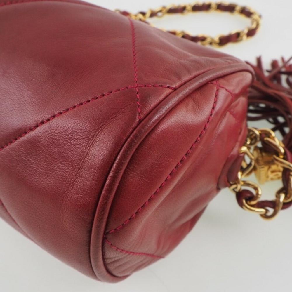 Red Fabric Chanel Shoulder Bag