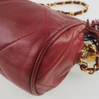 Red Fabric Chanel Shoulder Bag