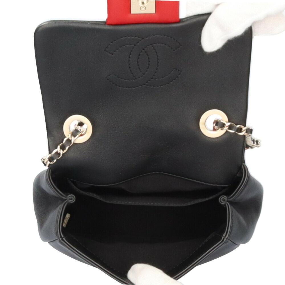 Red Fabric Chanel Shoulder Bag
