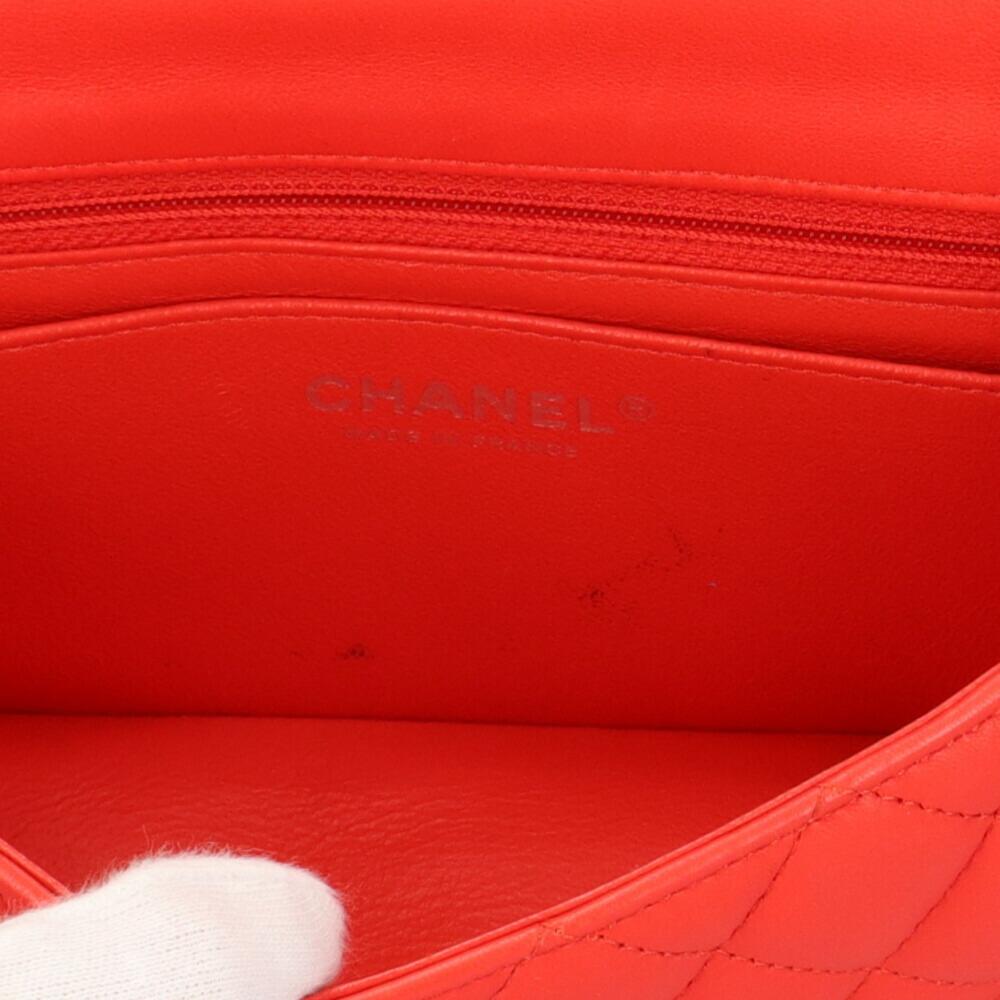 Red Fabric Chanel Shoulder Bag