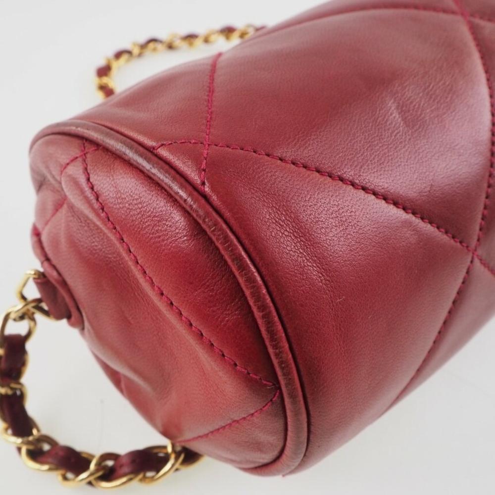 Red Fabric Chanel Shoulder Bag