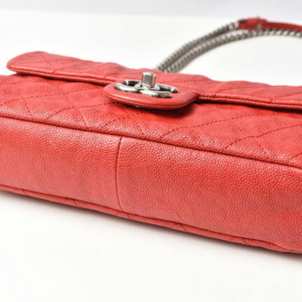 Red Fabric Chanel Shoulder Bag