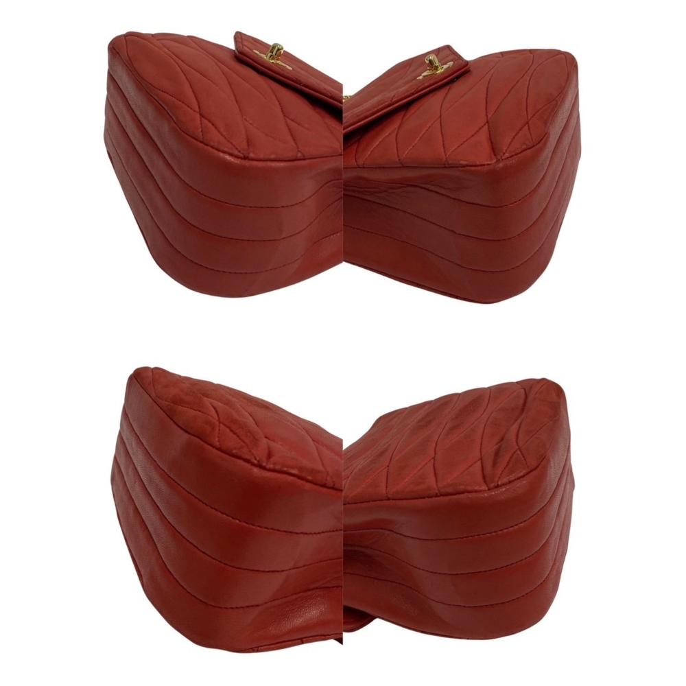 Red Fabric Chanel Shoulder Bag