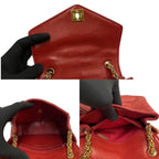 Red Fabric Chanel Shoulder Bag