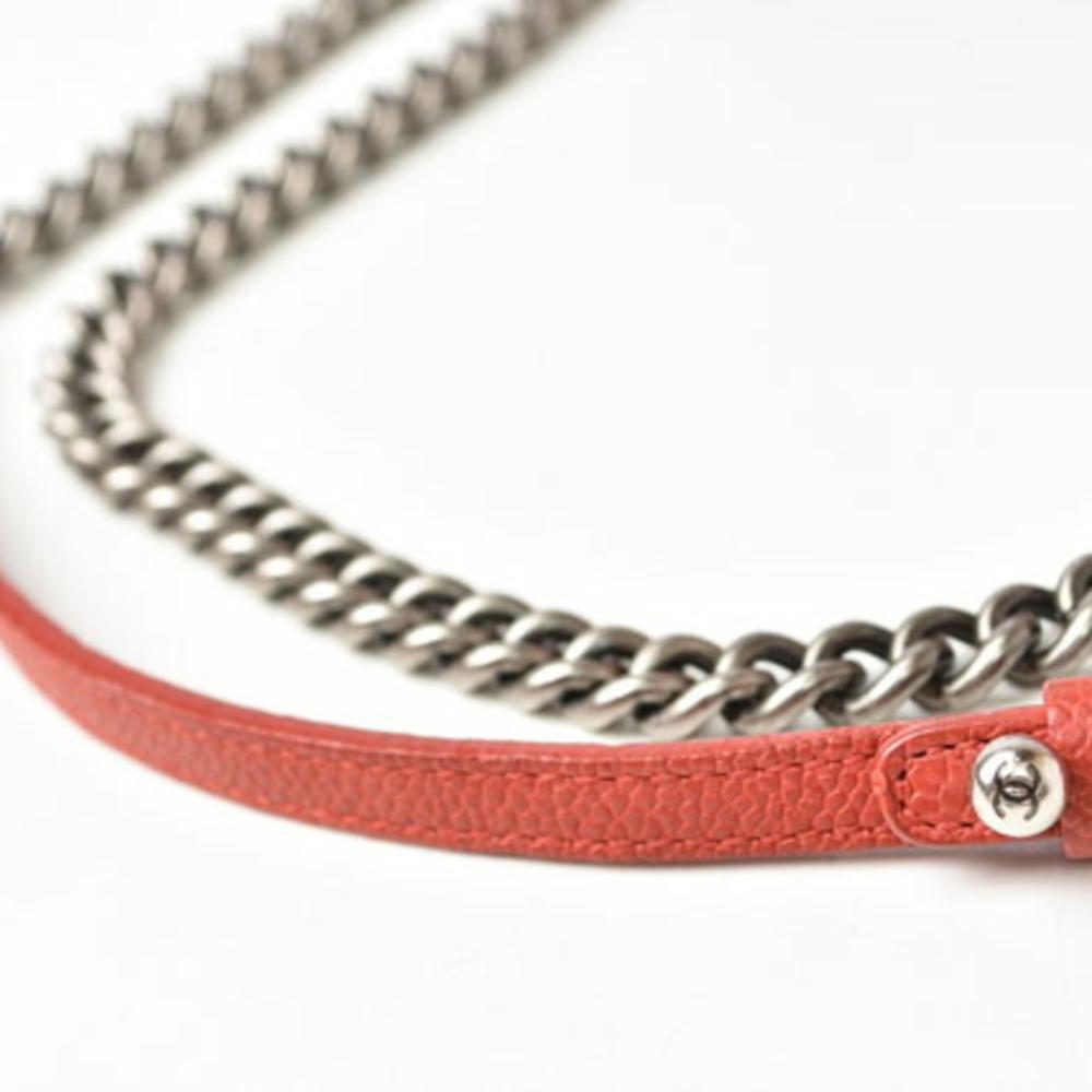 Red Fabric Chanel Shoulder Bag