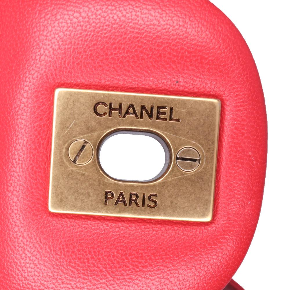 Red Leather Chanel Backpack