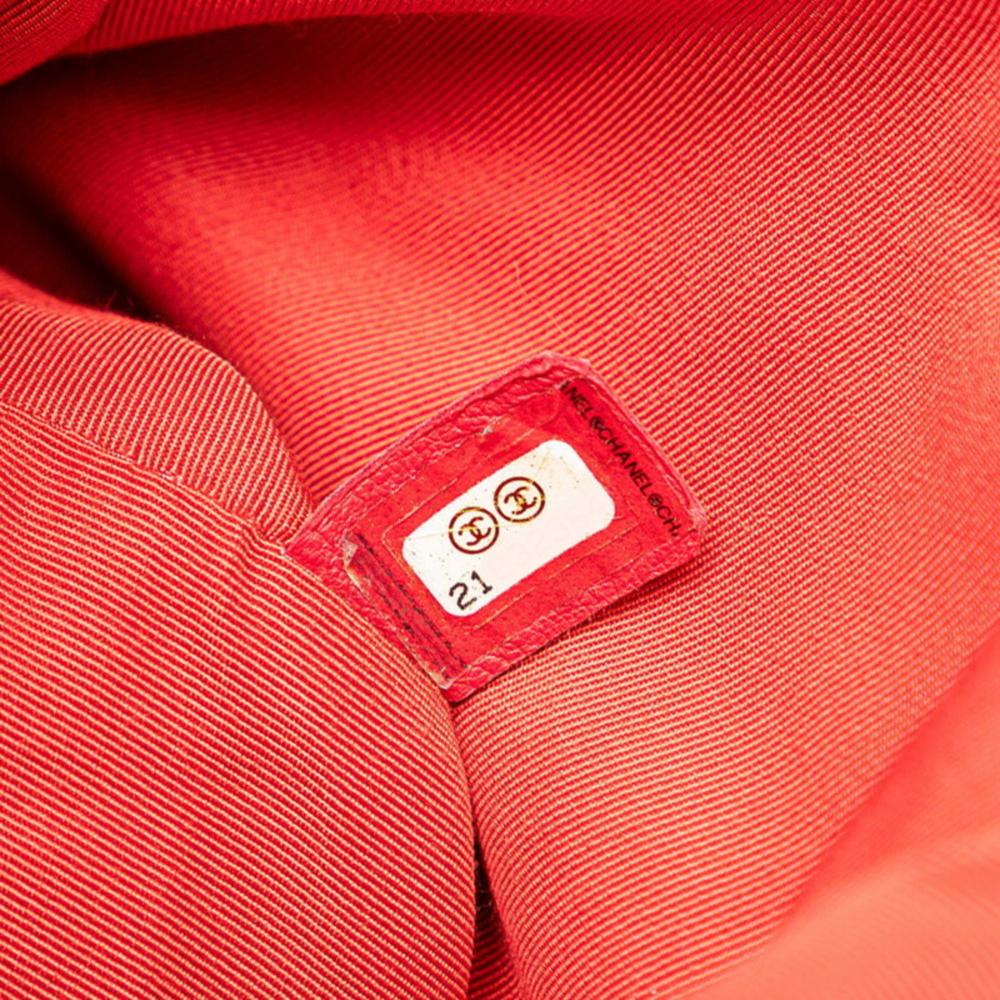 Red Leather Chanel Backpack