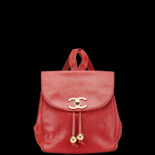 Red Leather Chanel Backpack