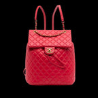 Red Leather Chanel Backpack