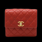 Red Leather Chanel Belt Bag
